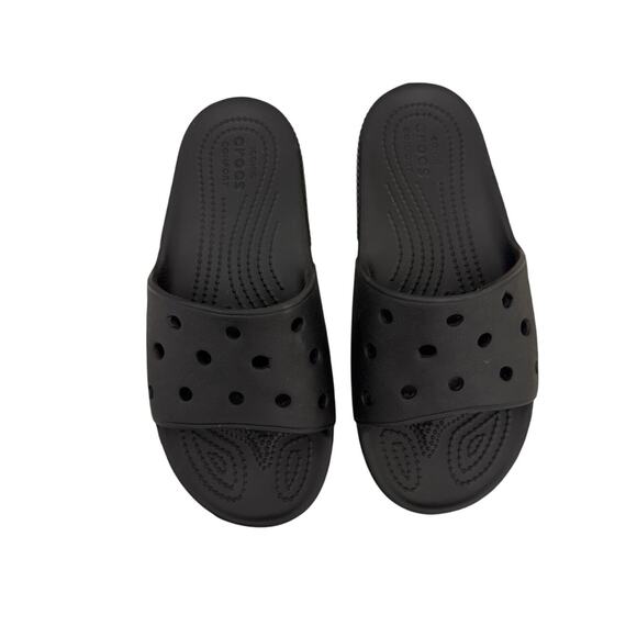 CROCS Sandals Classic Black Slides Size Youth 4 / Women's 6 - Picture 2 of 4